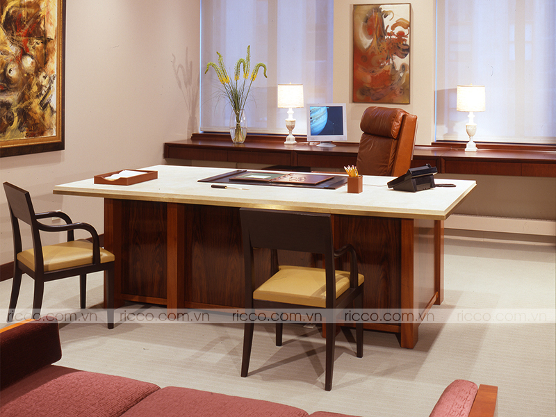 bàn làm việc lãnh đạo, bàn giám đốc hình chữ nhật đơn giản mà uy quyền